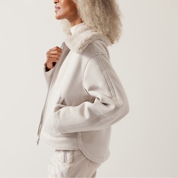 Athleta Westbound Sherpa Jacket. NWT. Color: Abalone Grey. Size: XS. - Picture 2 of 9